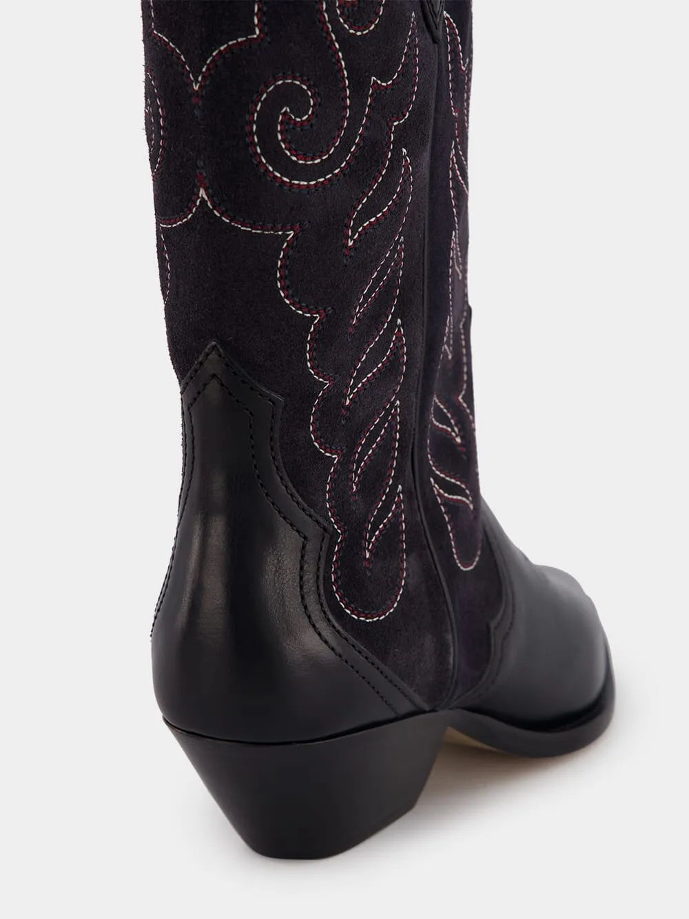 Duerto Black Suede Cowboy Boots