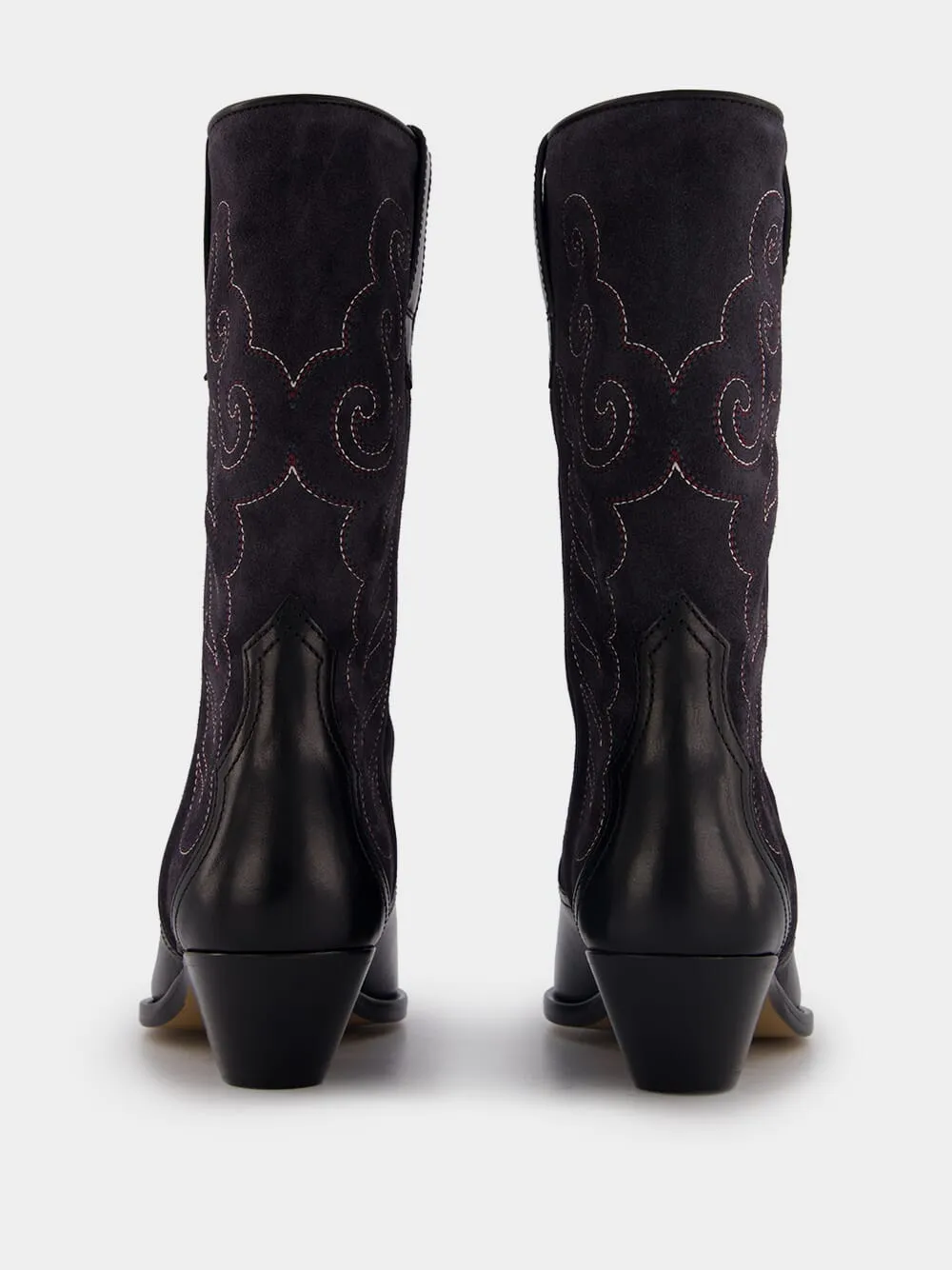 Duerto Black Suede Cowboy Boots