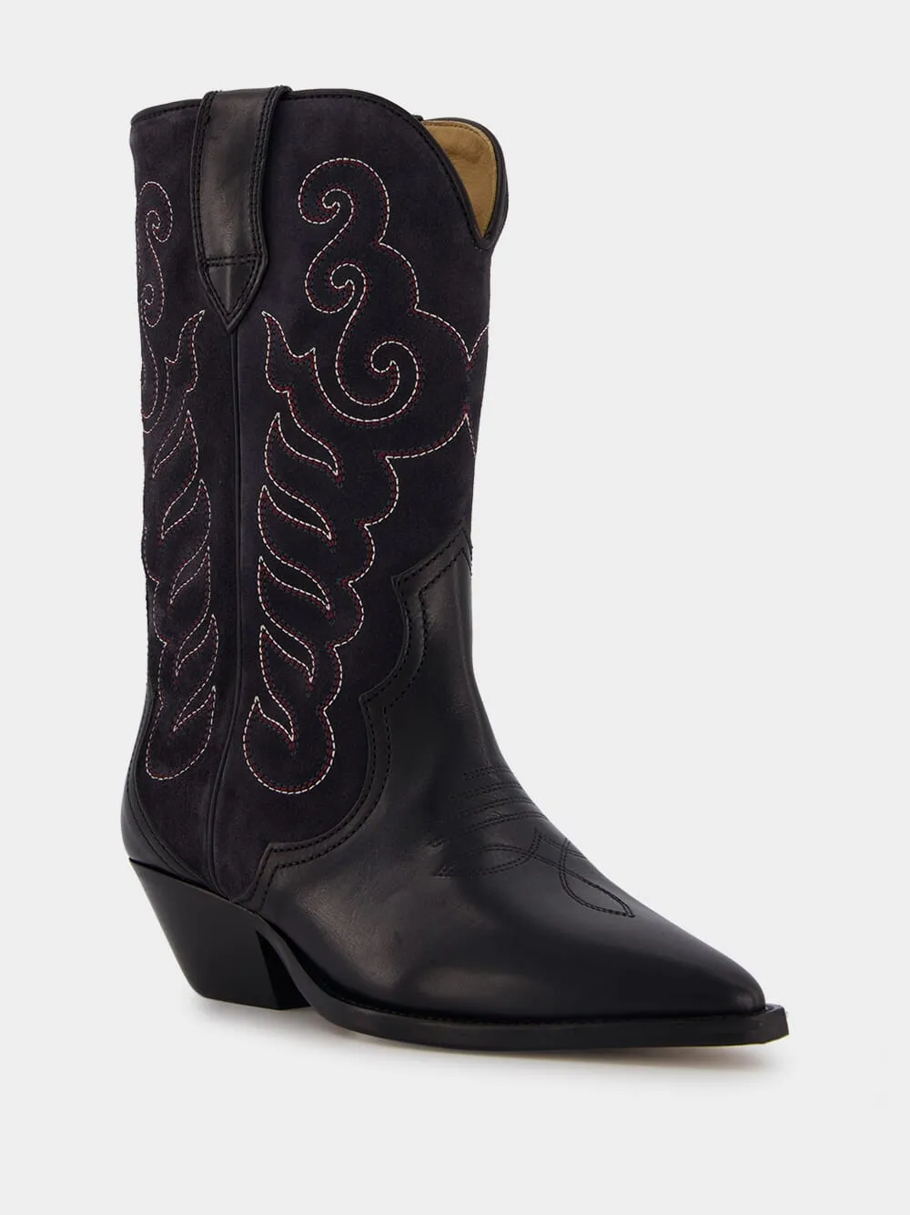 Duerto Black Suede Cowboy Boots