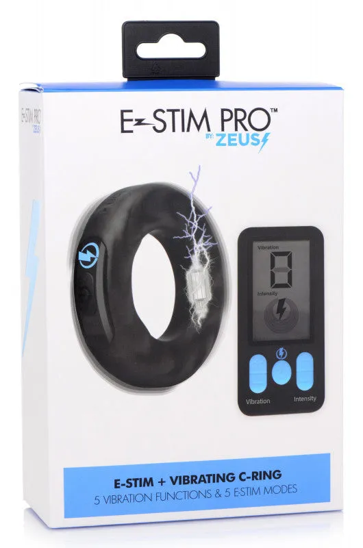 E-Stim Pro Silicone  Ring With Remote - Black