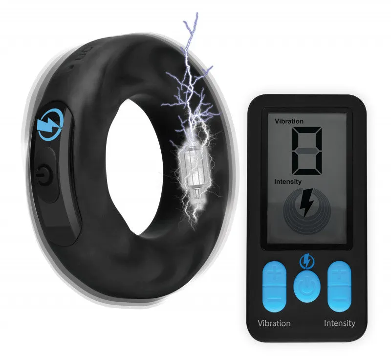 E-Stim Pro Silicone  Ring With Remote - Black