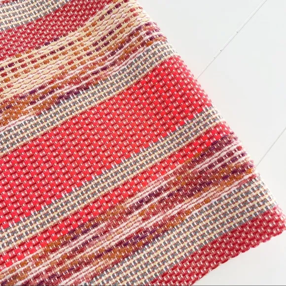 Etcetera Tweed Skirt Striped Neon Coral Pink Size 6 NWOT
