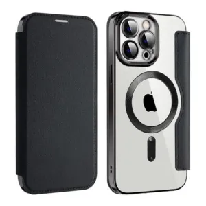 Etui Flip Wallet Magsafe iPhone 15 Pro - Czarny