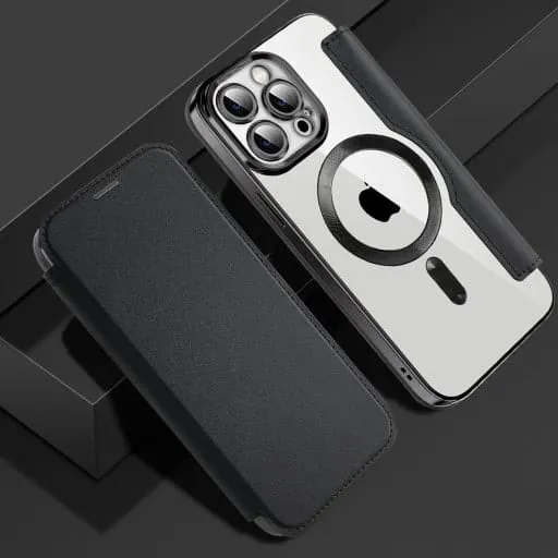 Etui Flip Wallet Magsafe iPhone 15 Pro - Czarny