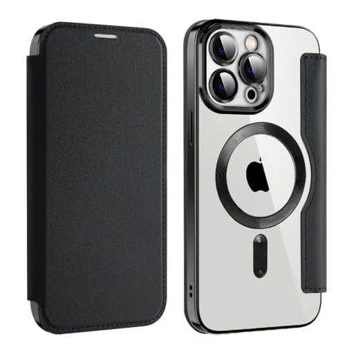 Etui Flip Wallet Magsafe iPhone 15 Pro - Czarny
