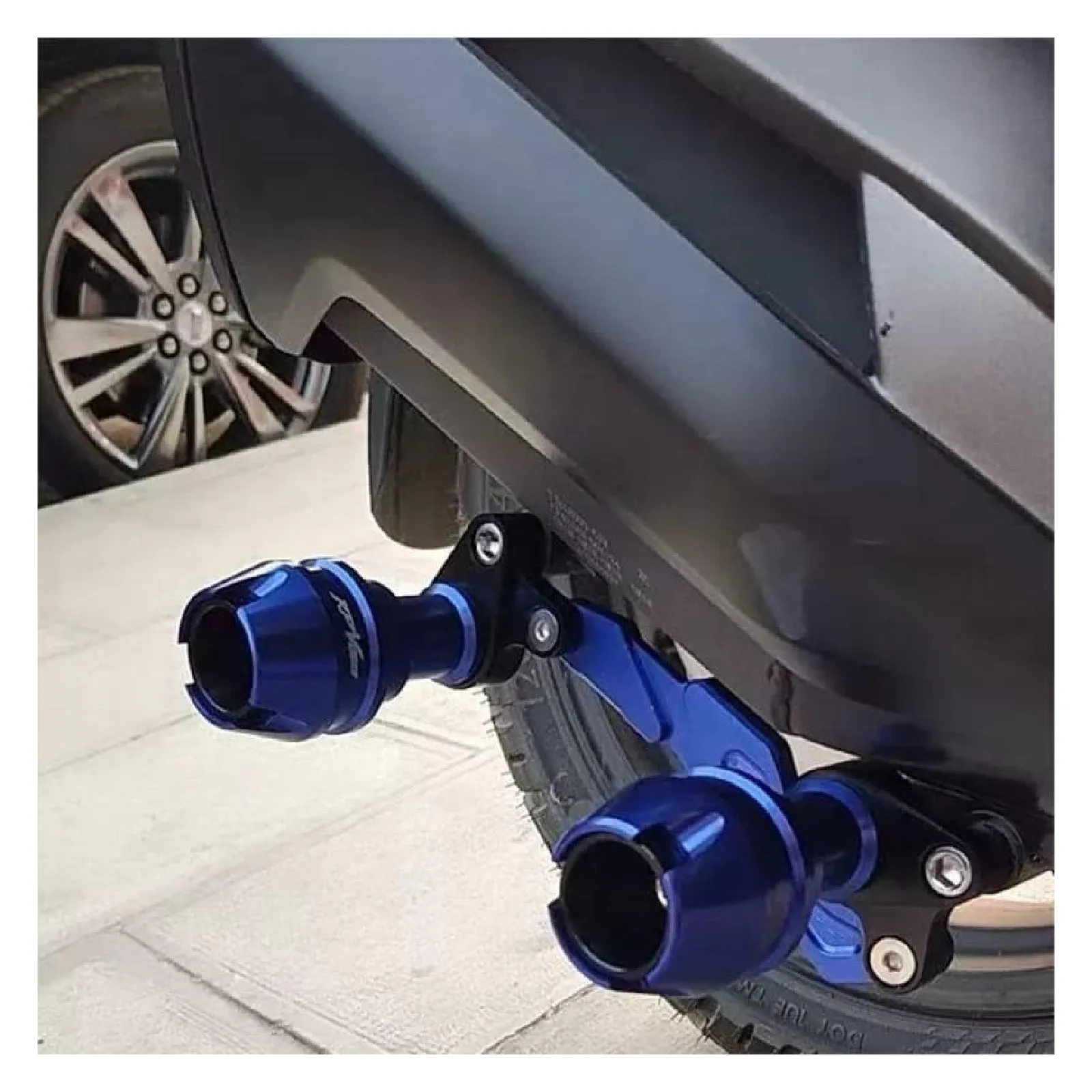 Exhaust Sliders For Yamaha Aerox (Blue)