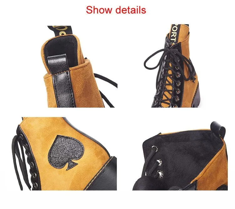 Fashion Motorcycle Boots Short Plush