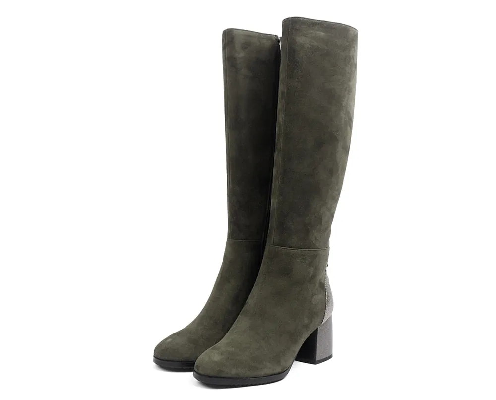Fashion Women's Boots High Quality Kid Suede Comfortable Round Toe Square Heel Special Shoes New Solis Boots