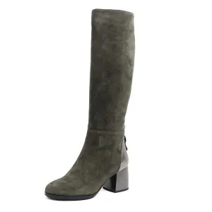 Fashion Women's Boots High Quality Kid Suede Comfortable Round Toe Square Heel Special Shoes New Solis Boots