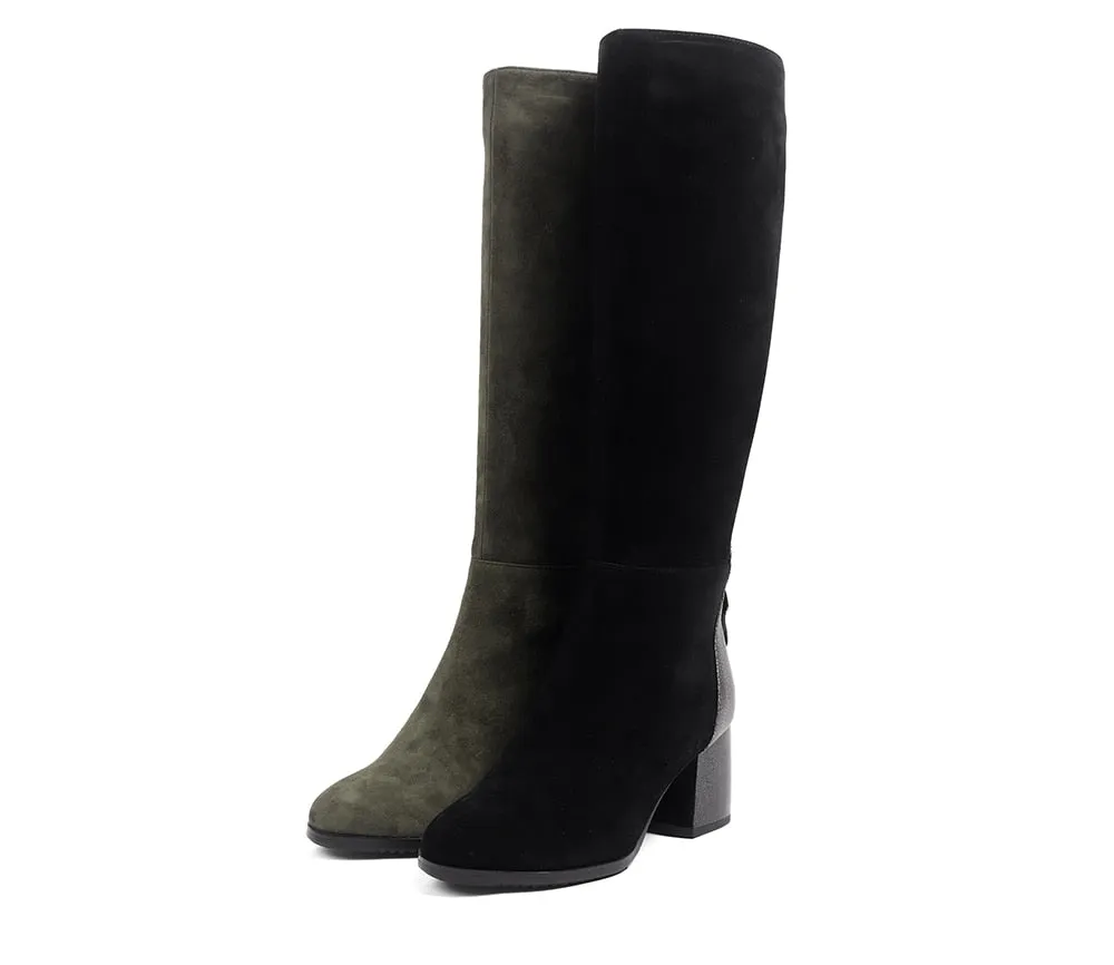 Fashion Women's Boots High Quality Kid Suede Comfortable Round Toe Square Heel Special Shoes New Solis Boots