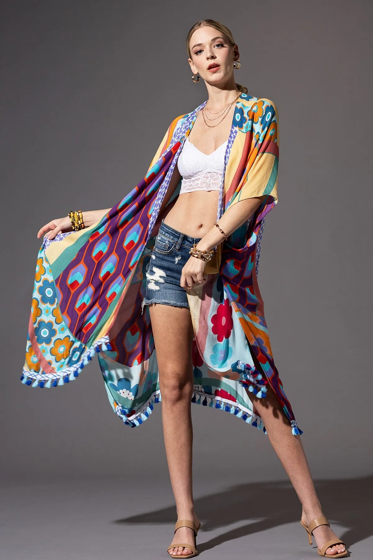 Festival-Ready Textured Kimono