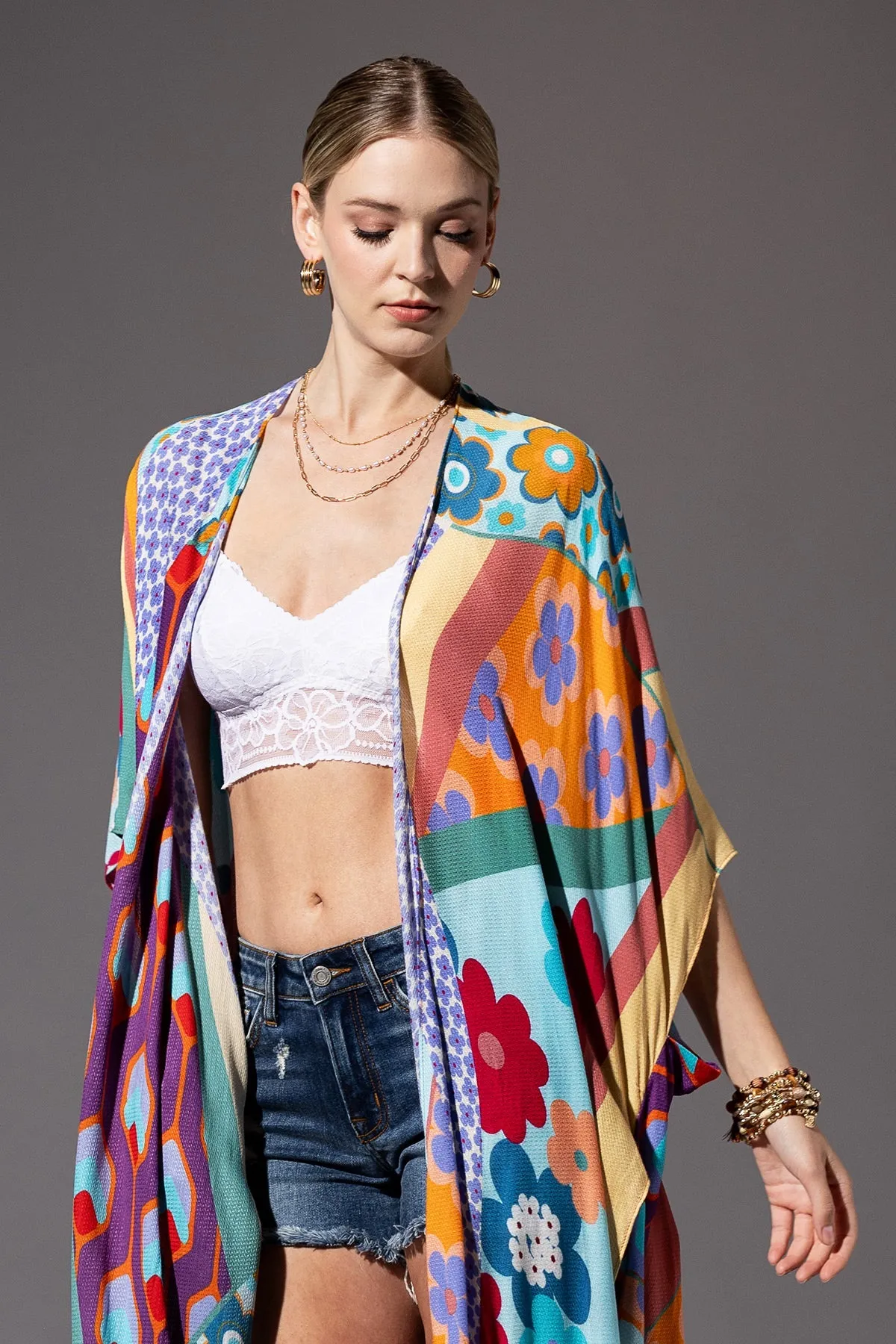 Festival-Ready Textured Kimono