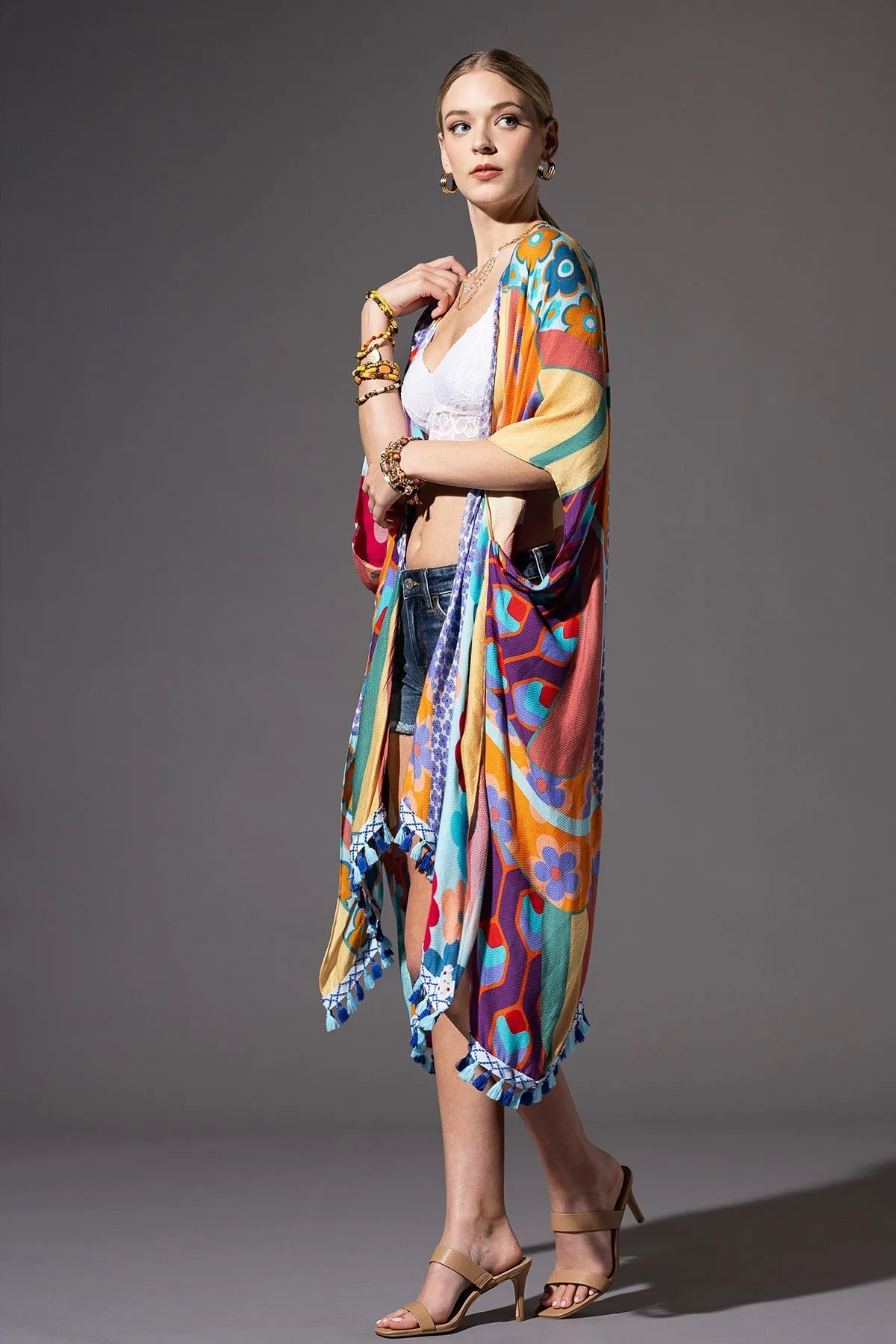 Festival-Ready Textured Kimono