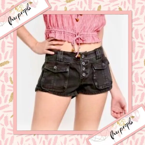 Free People Cora Shorts in Carbon (Black)