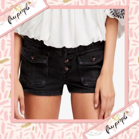 Free People Cora Shorts in Carbon (Black)