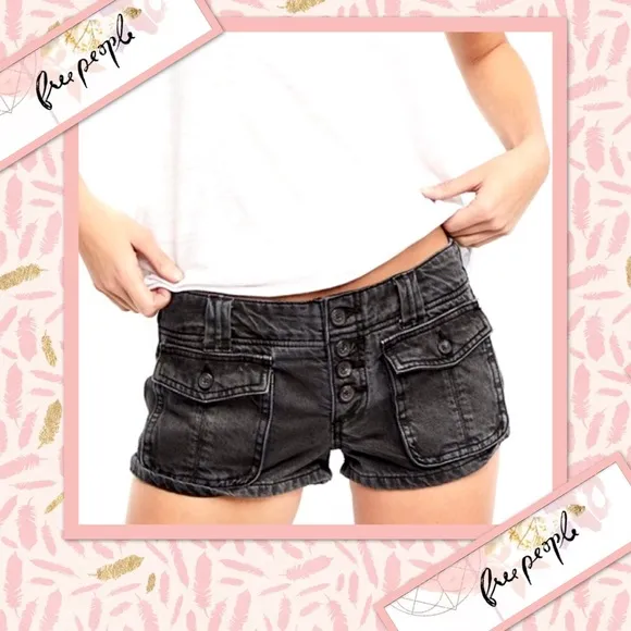 Free People Cora Shorts in Carbon (Black)