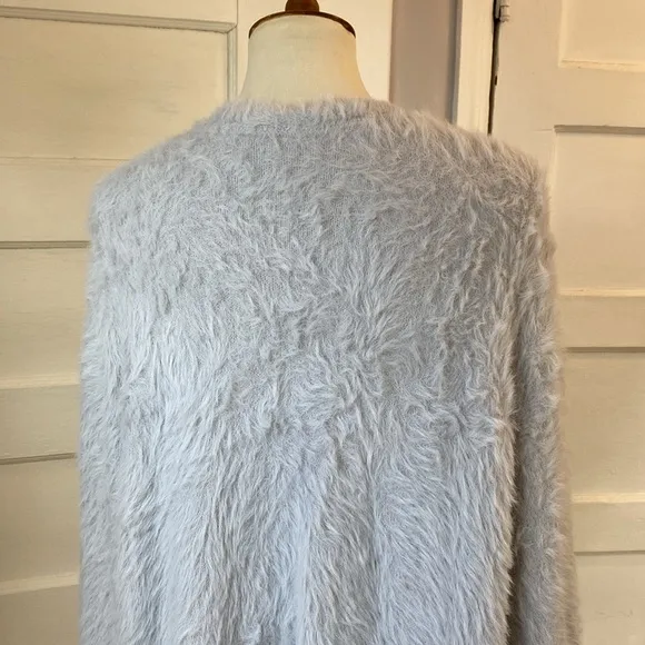 Free People Faux Fur Silver Cloud Cardigan, Size M