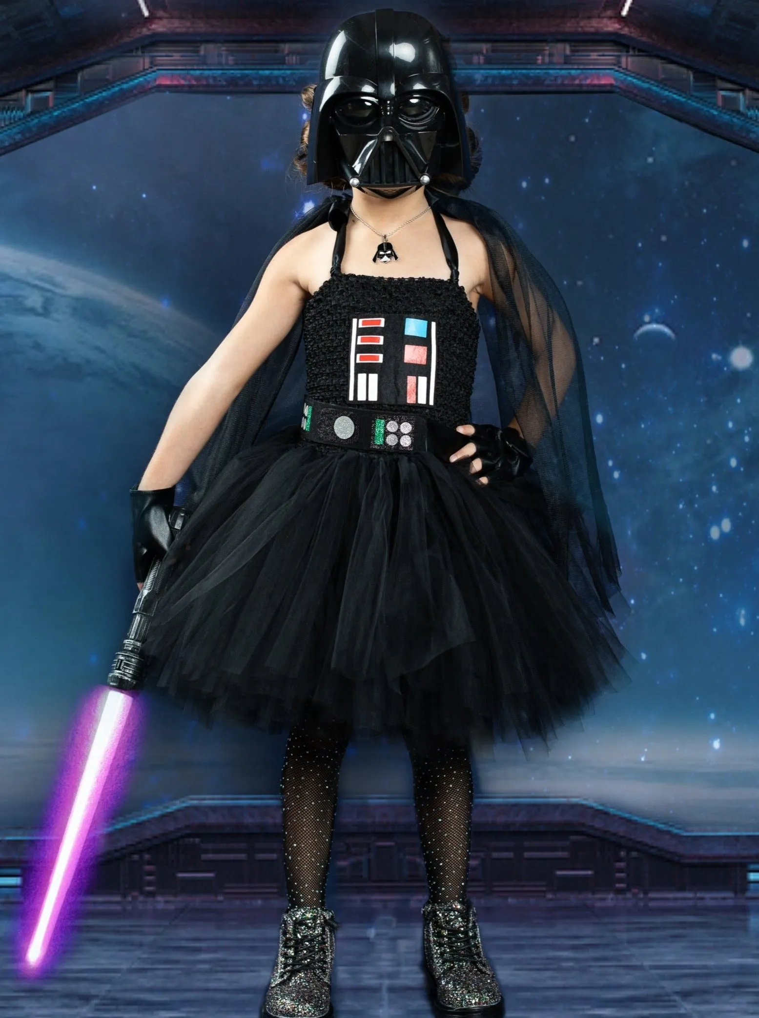 Girls Dark Star Villain Tutu Costume Dress