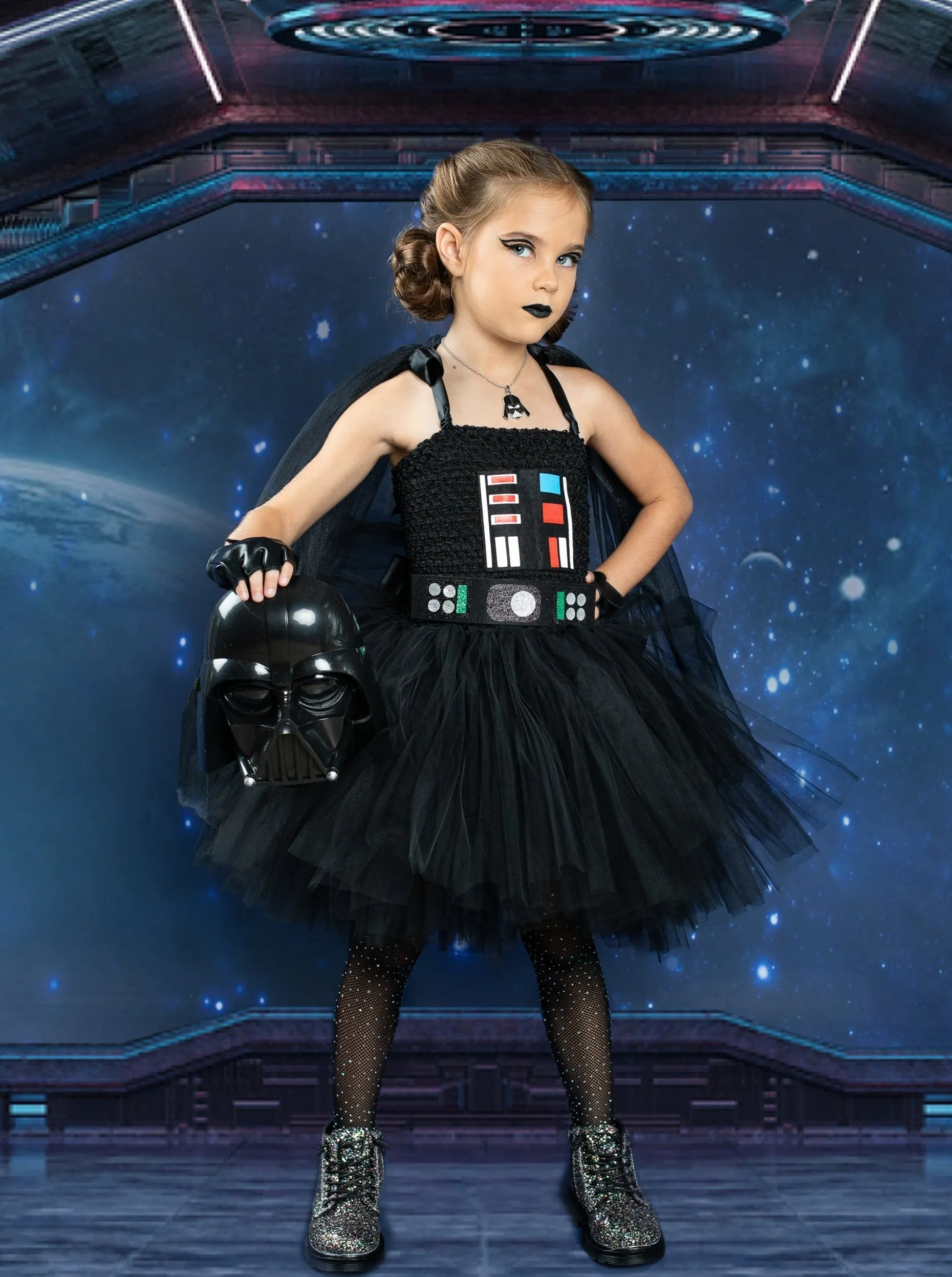 Girls Dark Star Villain Tutu Costume Dress