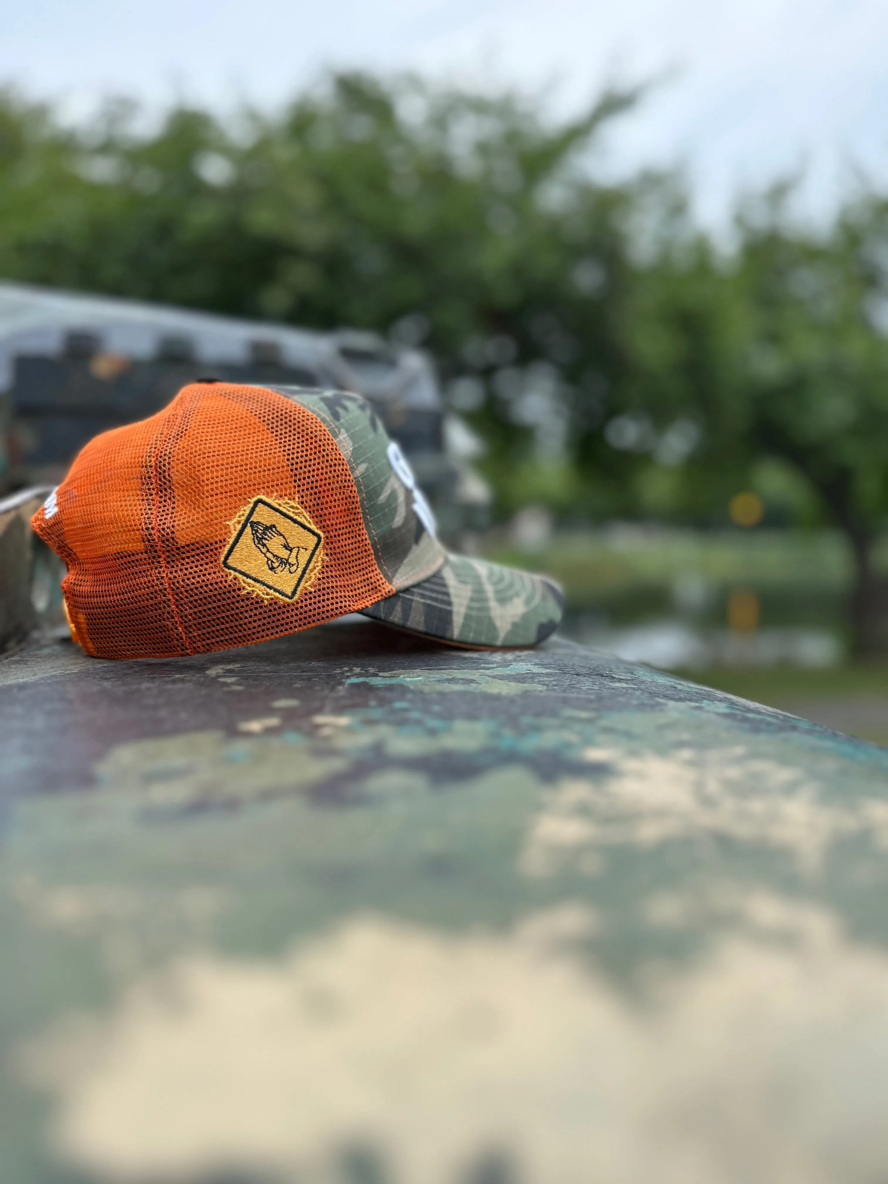 God’s Work- Signature Series Camo/Orange Mesh Snap-back