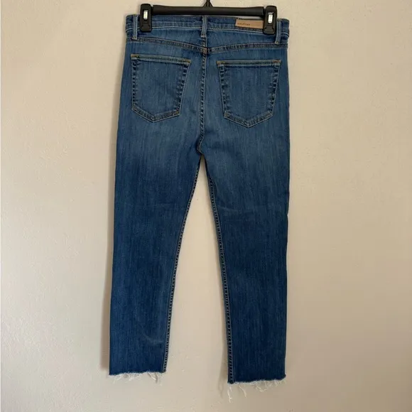 GRLFRND Reed Light Wash Blue Denim Cropped High Rise Skinny Jean Womens 28