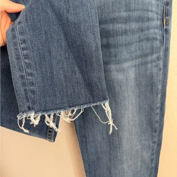 GRLFRND Reed Light Wash Blue Denim Cropped High Rise Skinny Jean Womens 28