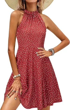 Halter Neck Floral Summer Casual Sundress