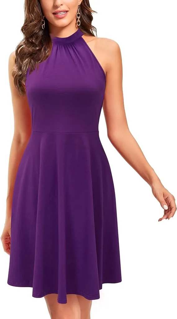 Halter Neck Floral Summer Casual Sundress
