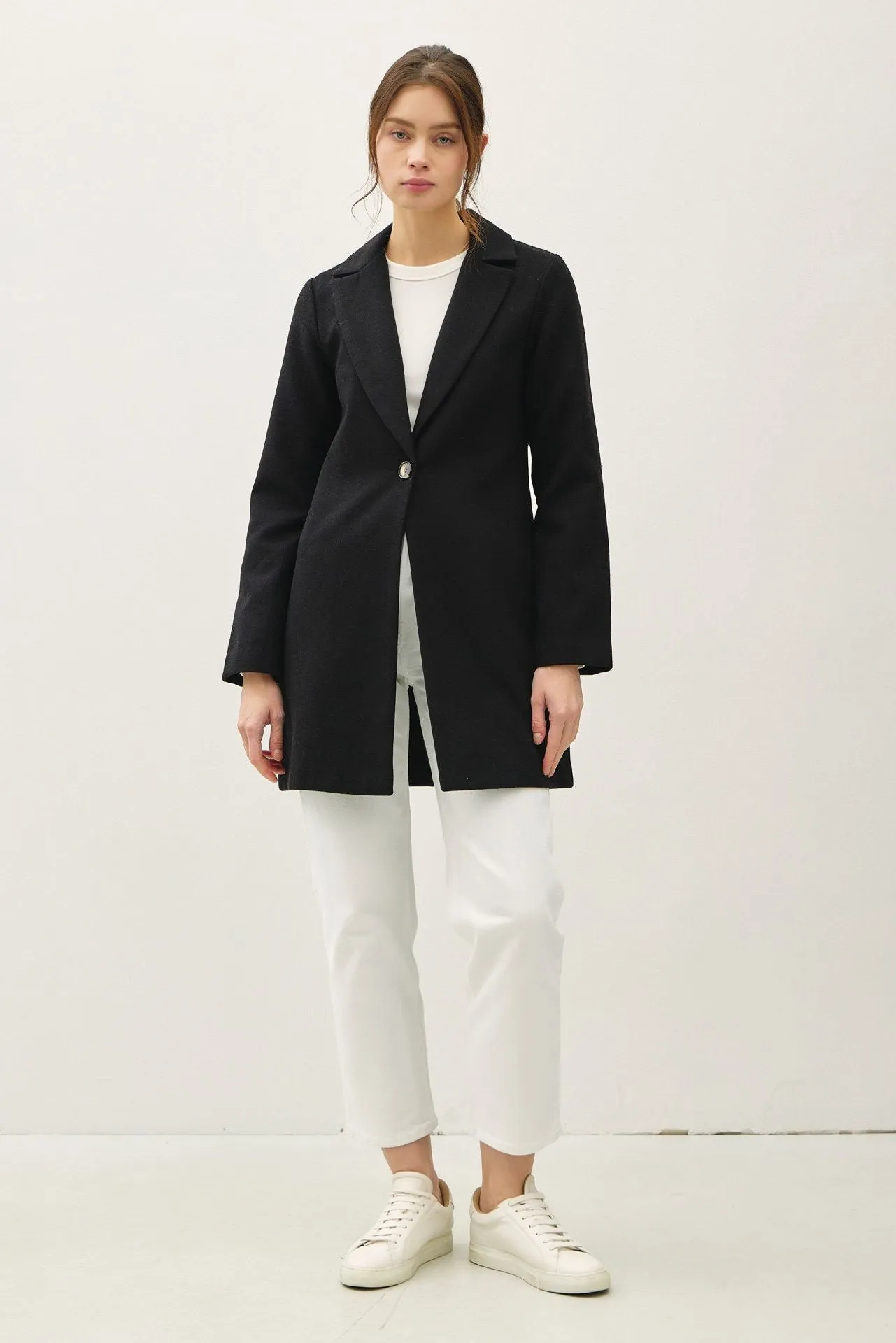 Hazel Blues® |  Be Cool Single Button Long Sleeve Coat with Pockets