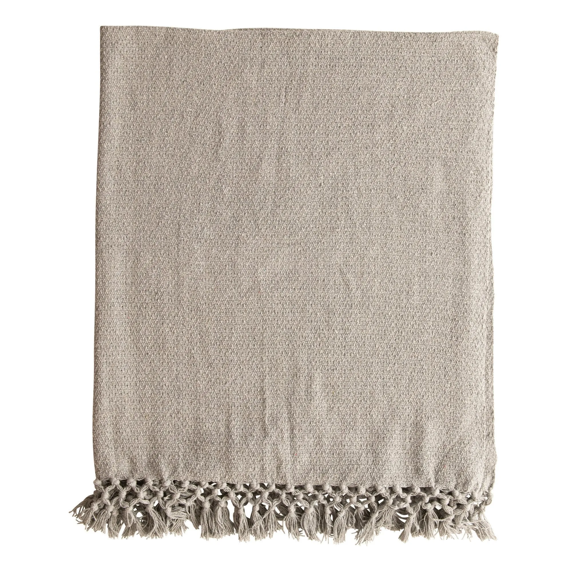 HEATHER COTTON TASSELED THROW