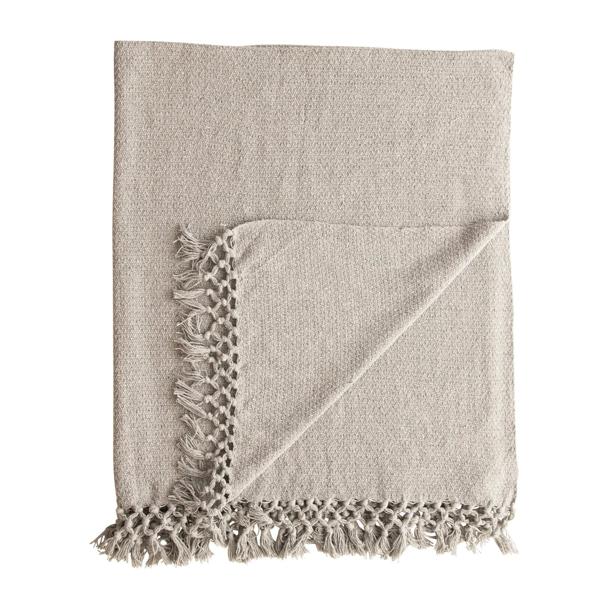 HEATHER COTTON TASSELED THROW