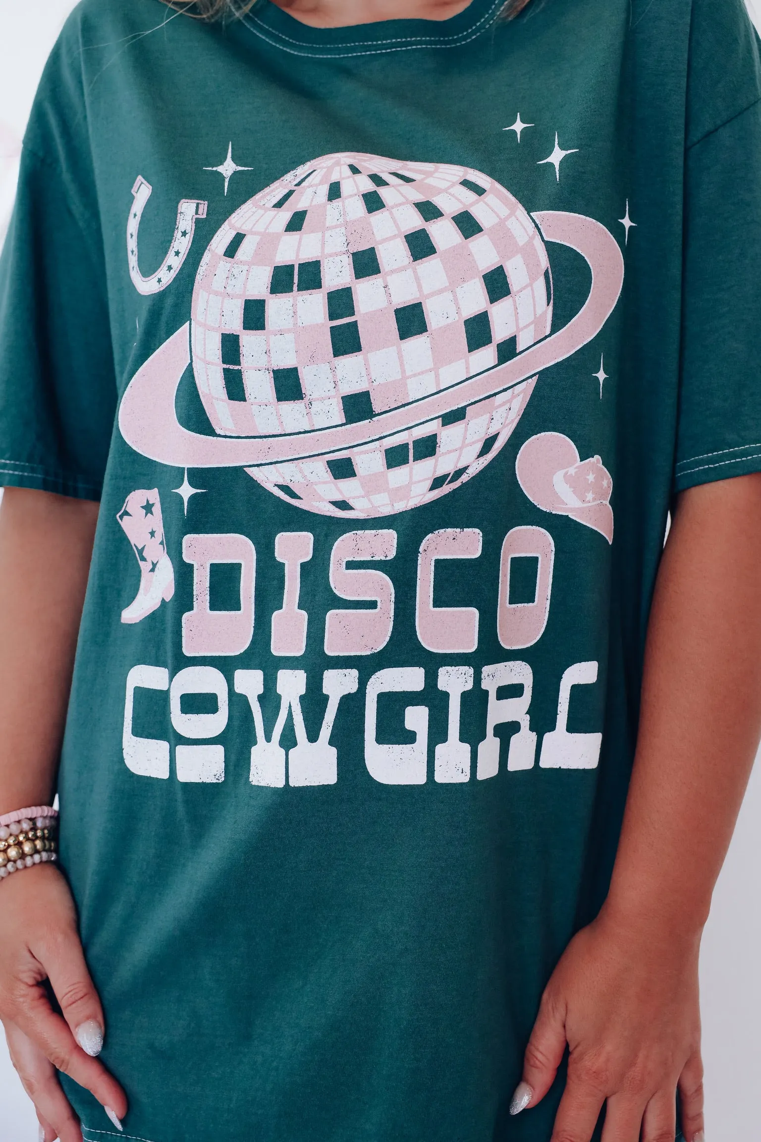 Horseshoe Disco Cowgirl Graphic Tee