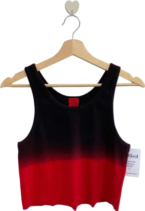 Hugo Black and Red Ombre Tank Top UK 8