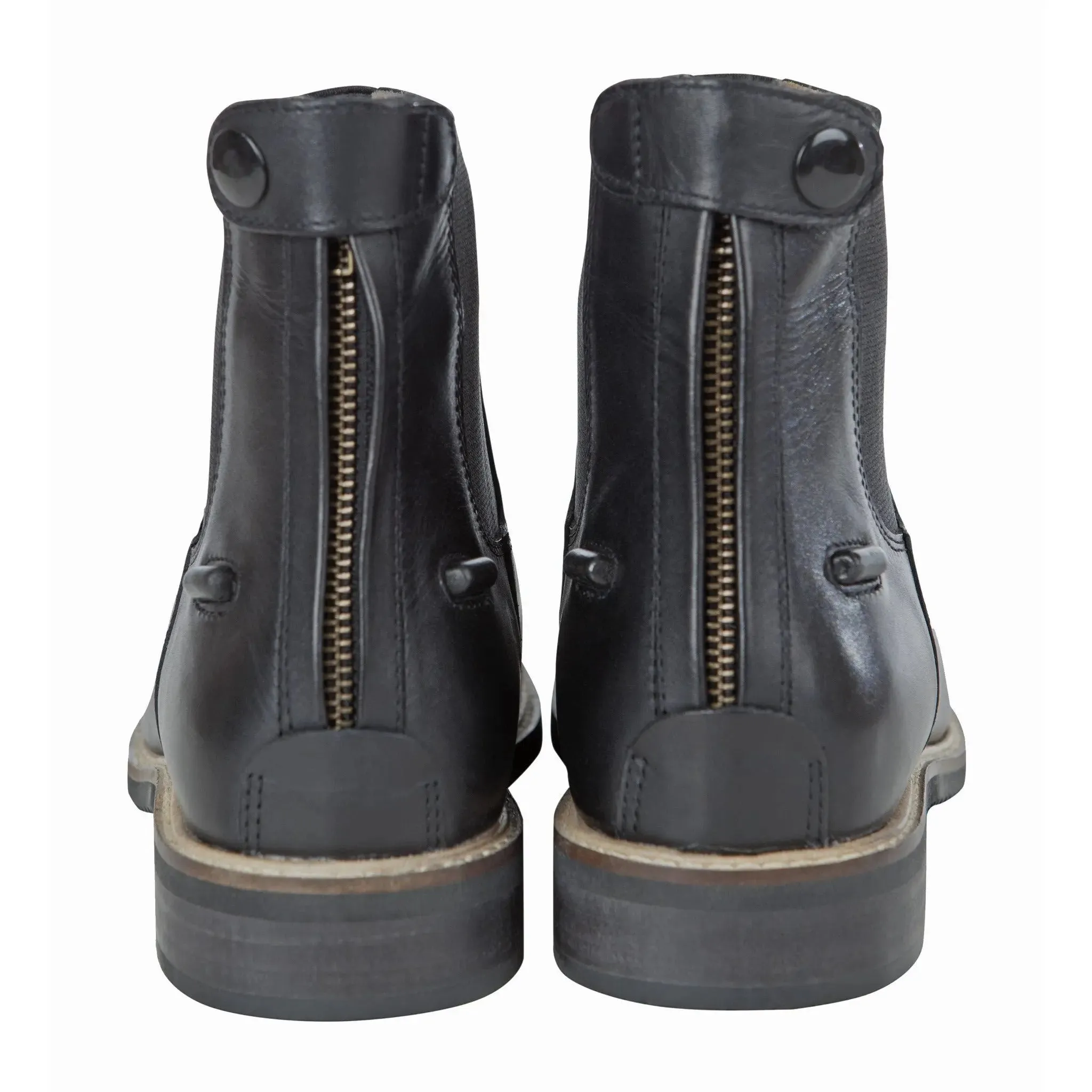 Huntley Equestrian Adult Classic Black Leather Zipper Paddock Boot