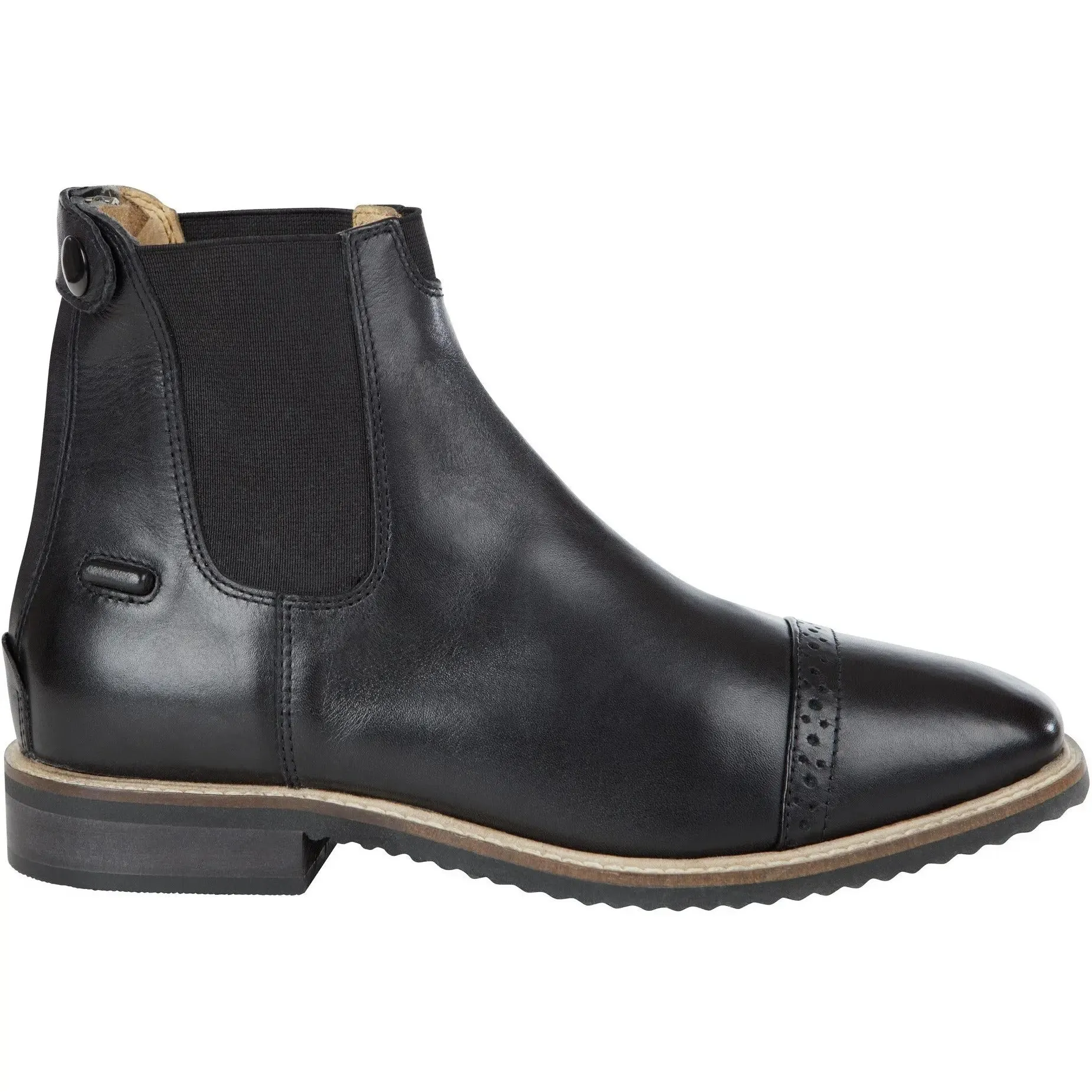 Huntley Equestrian Adult Classic Black Leather Zipper Paddock Boot
