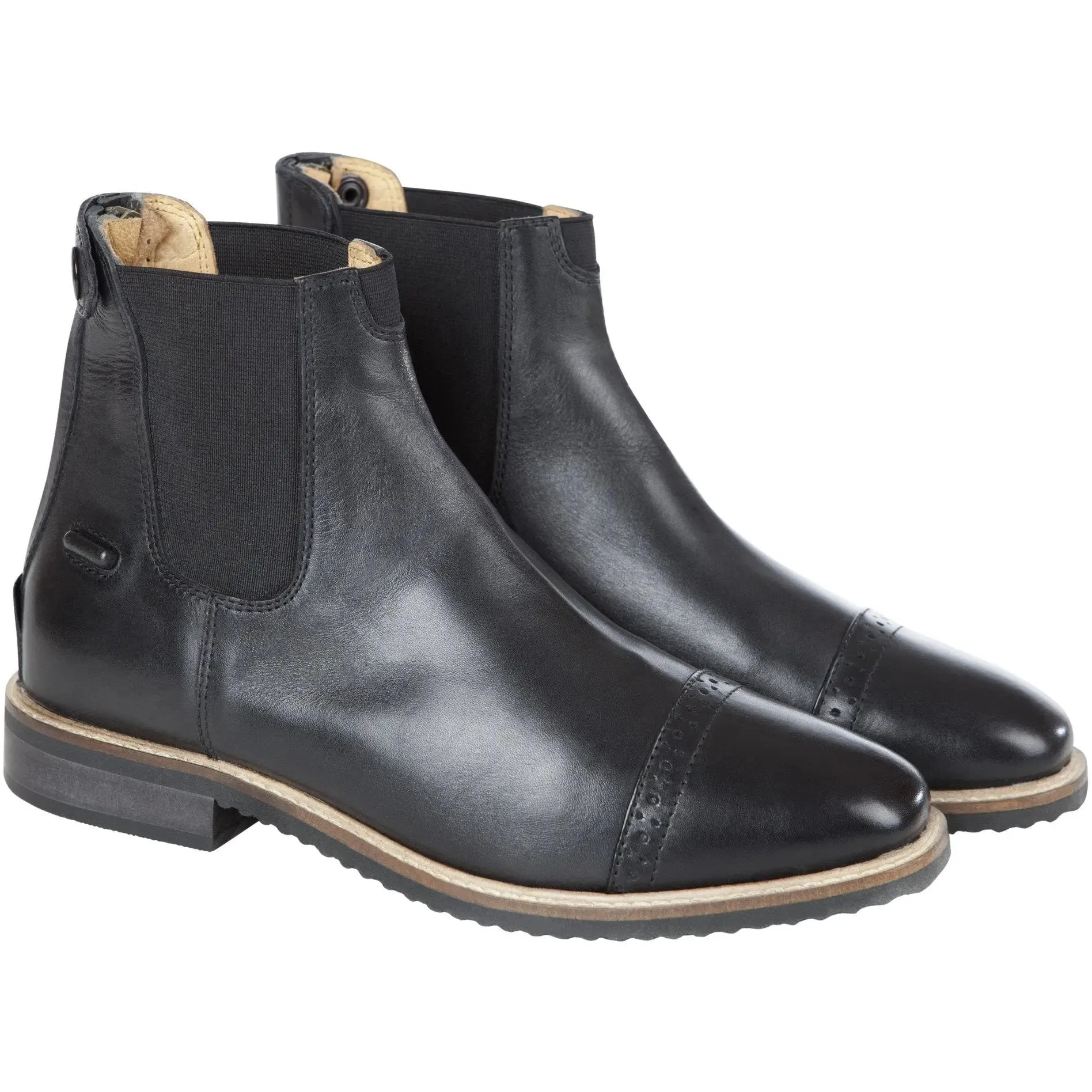 Huntley Equestrian Adult Classic Black Leather Zipper Paddock Boot