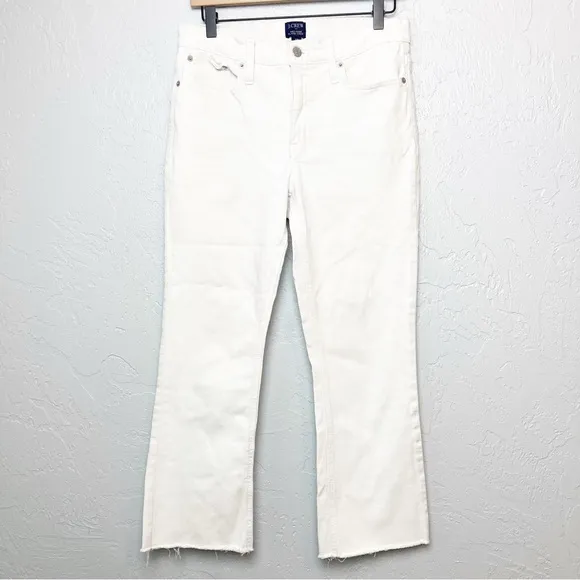 J. Crew White Mid-Rise Flare Crop Jeans Size 29