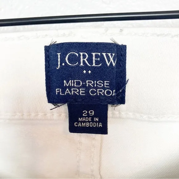 J. Crew White Mid-Rise Flare Crop Jeans Size 29