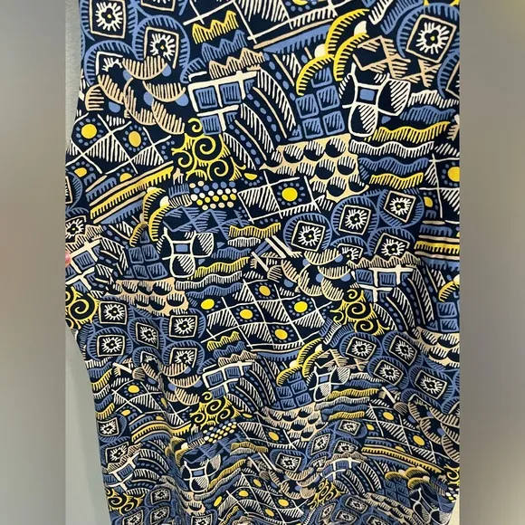 J. McLaughlin Dress Devon Sheath Dress in NavyBlue&amp;Yellow Talavera Bainbridge