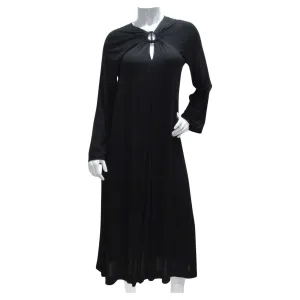 Jean Mur 1980s Black Keyhole Maxi Dress