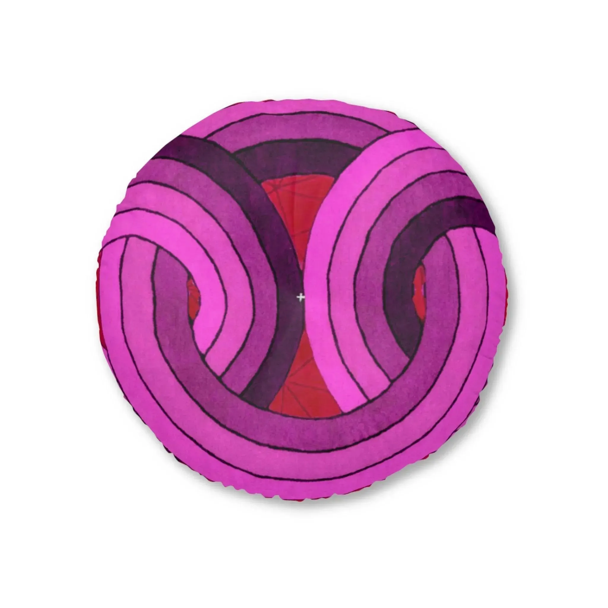 Knotted Circles Tufted Round Floor Pillow