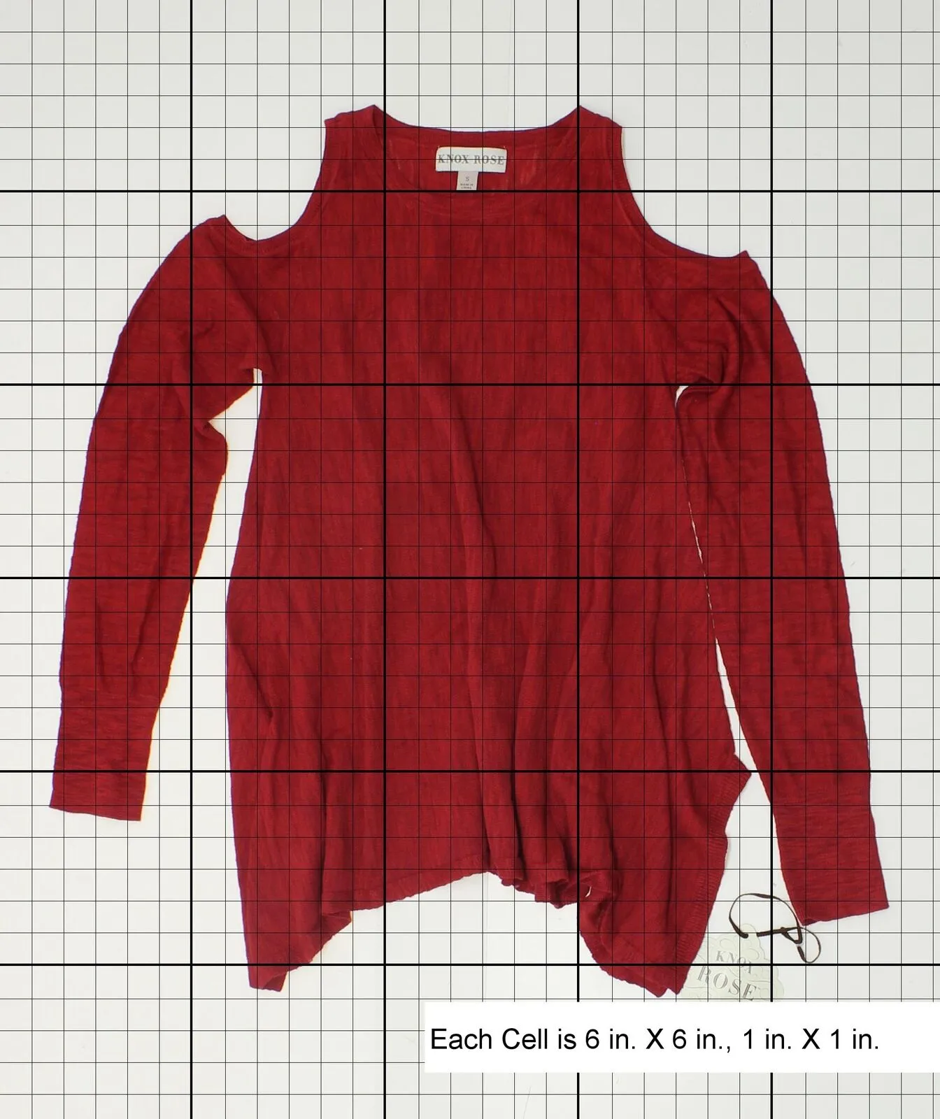 Knox Rose Women's Cold Shoulder Sharkbite Pullover Sweater Red Small