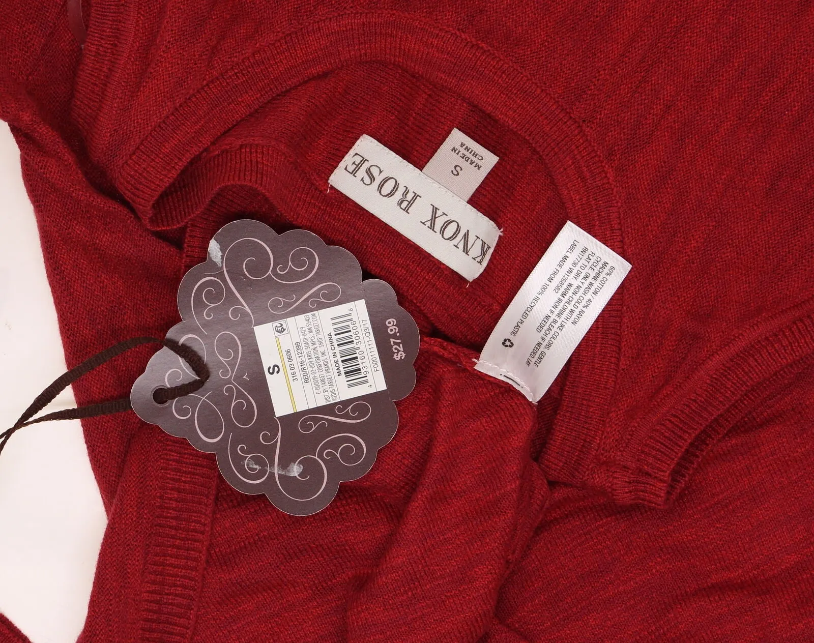 Knox Rose Women's Cold Shoulder Sharkbite Pullover Sweater Red Small