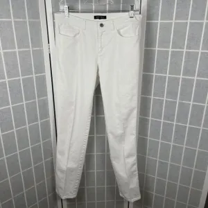 Lafayette 148 White Stretch Straight Leg Jeans Mid Rise Size 6 Cotton Blend Luxe