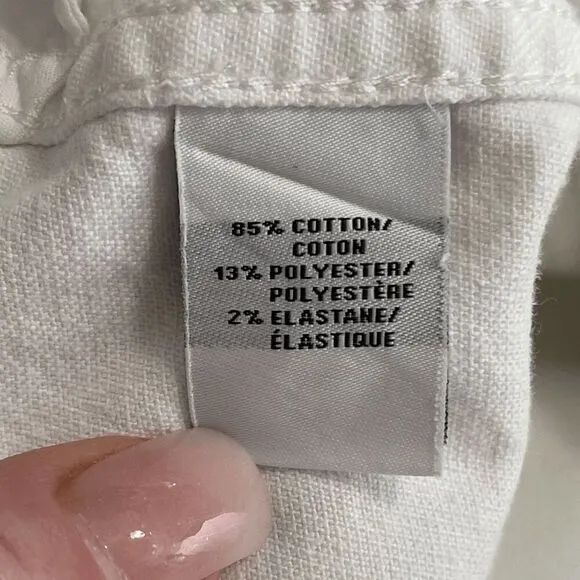 Lafayette 148 White Stretch Straight Leg Jeans Mid Rise Size 6 Cotton Blend Luxe