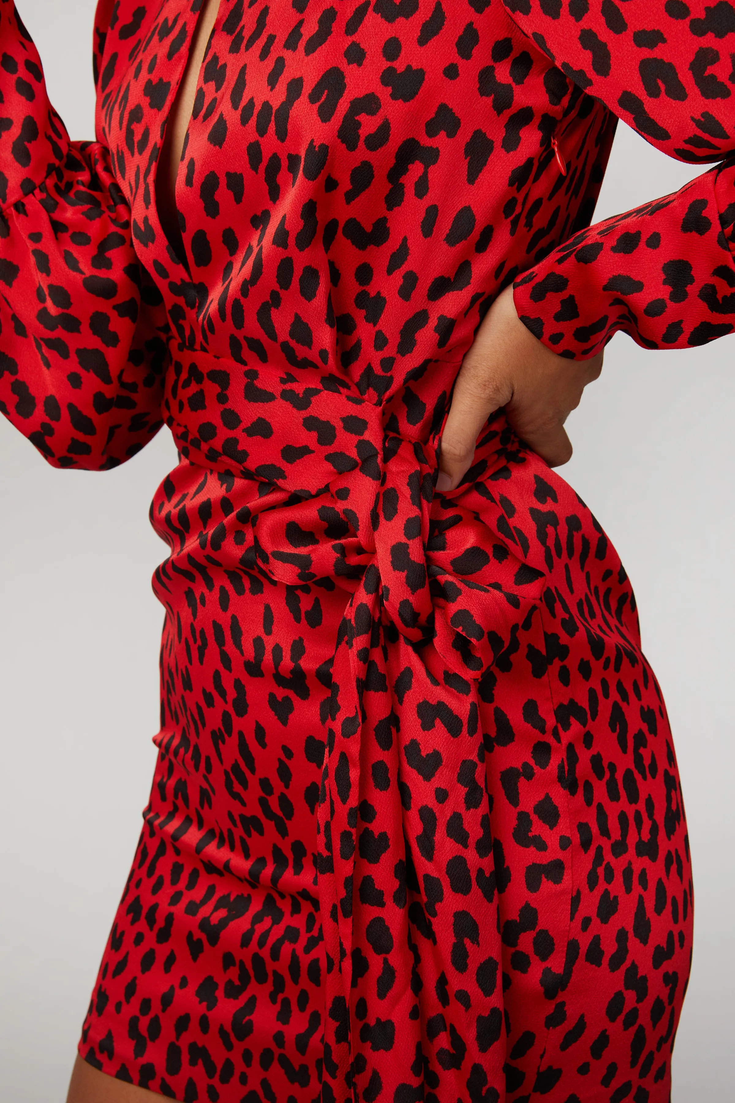 LEOPARD CUFF MINI DRESS