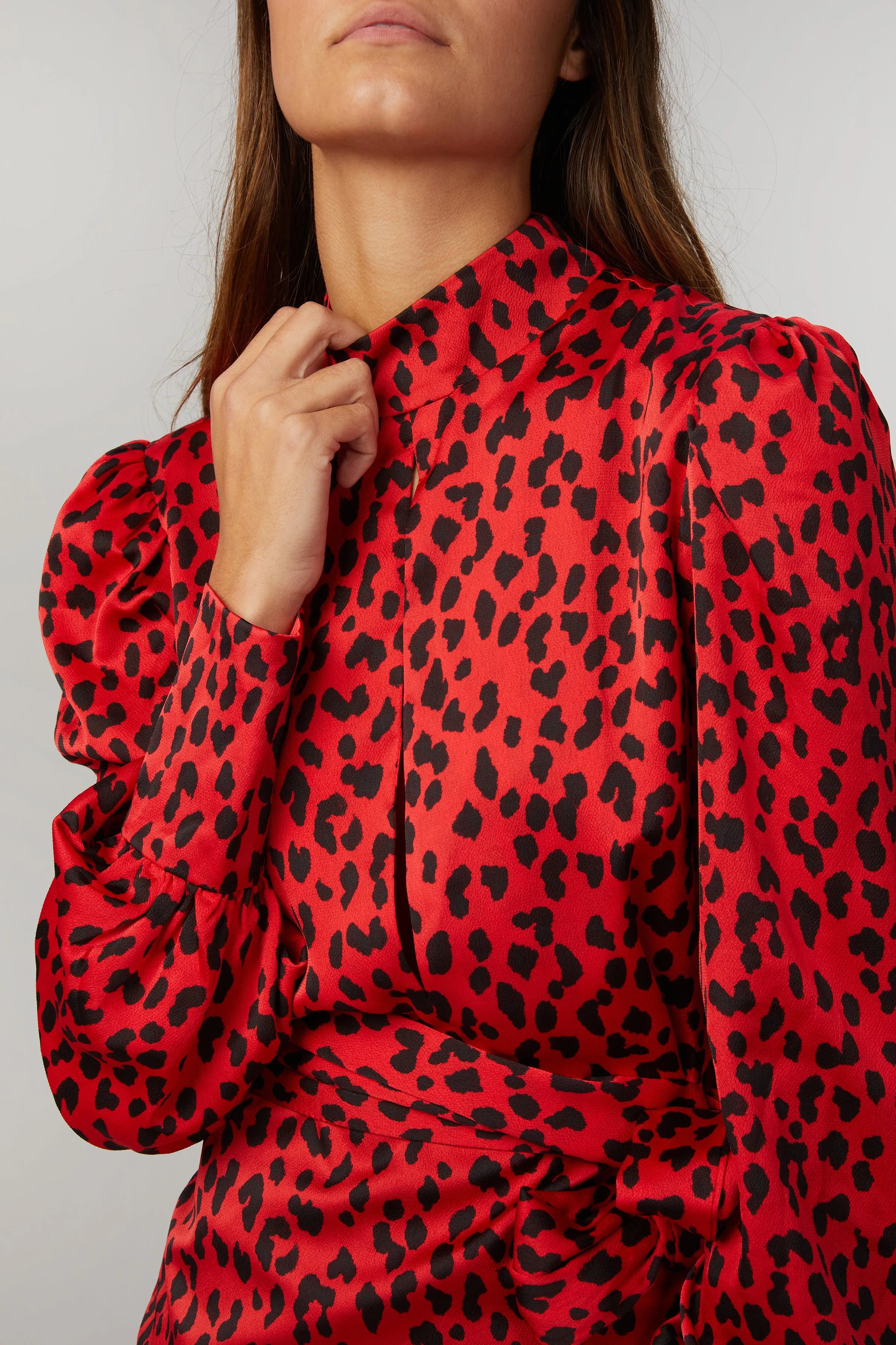 LEOPARD CUFF MINI DRESS