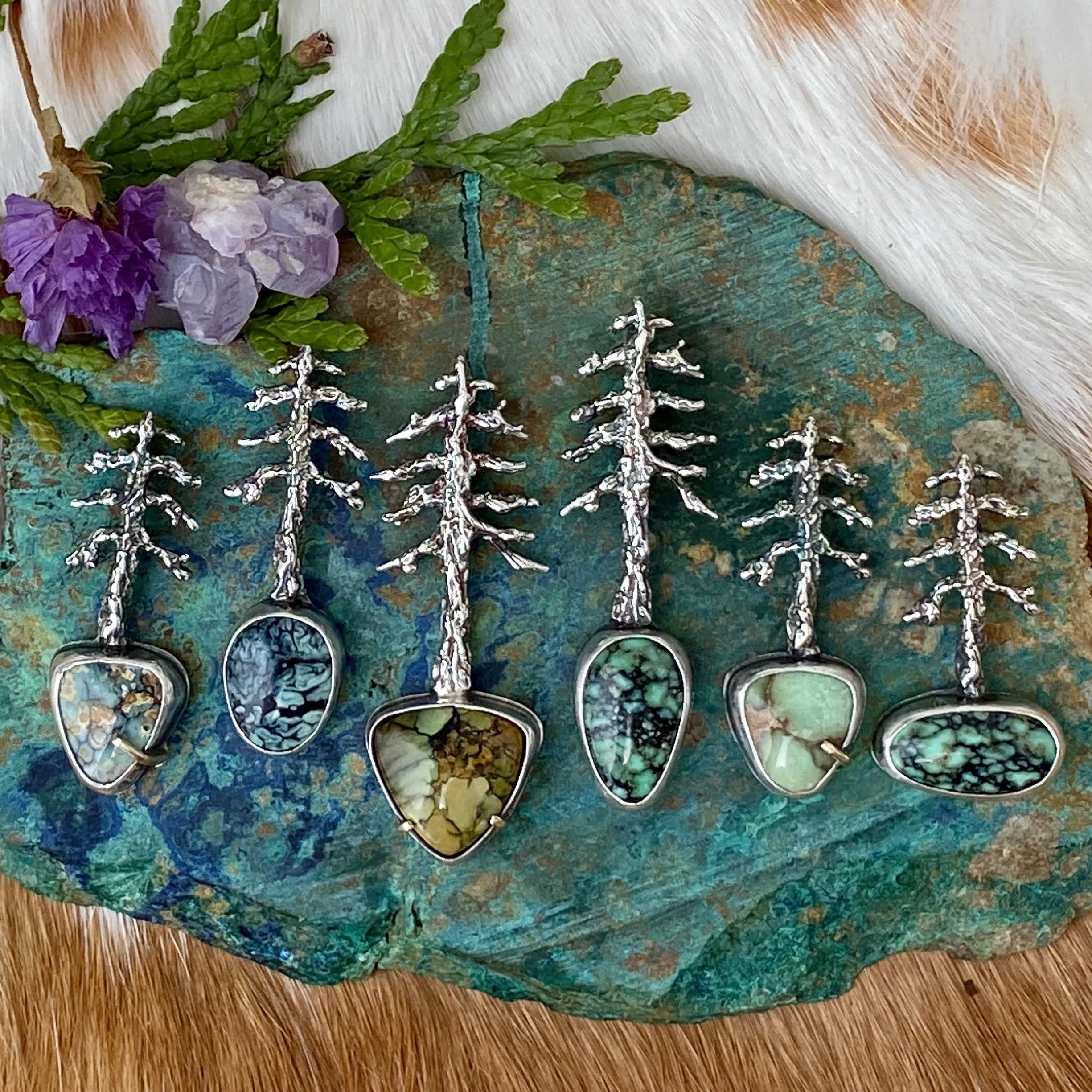 Lone Pine "7 Dwarves Turquoise" sterling silver necklace