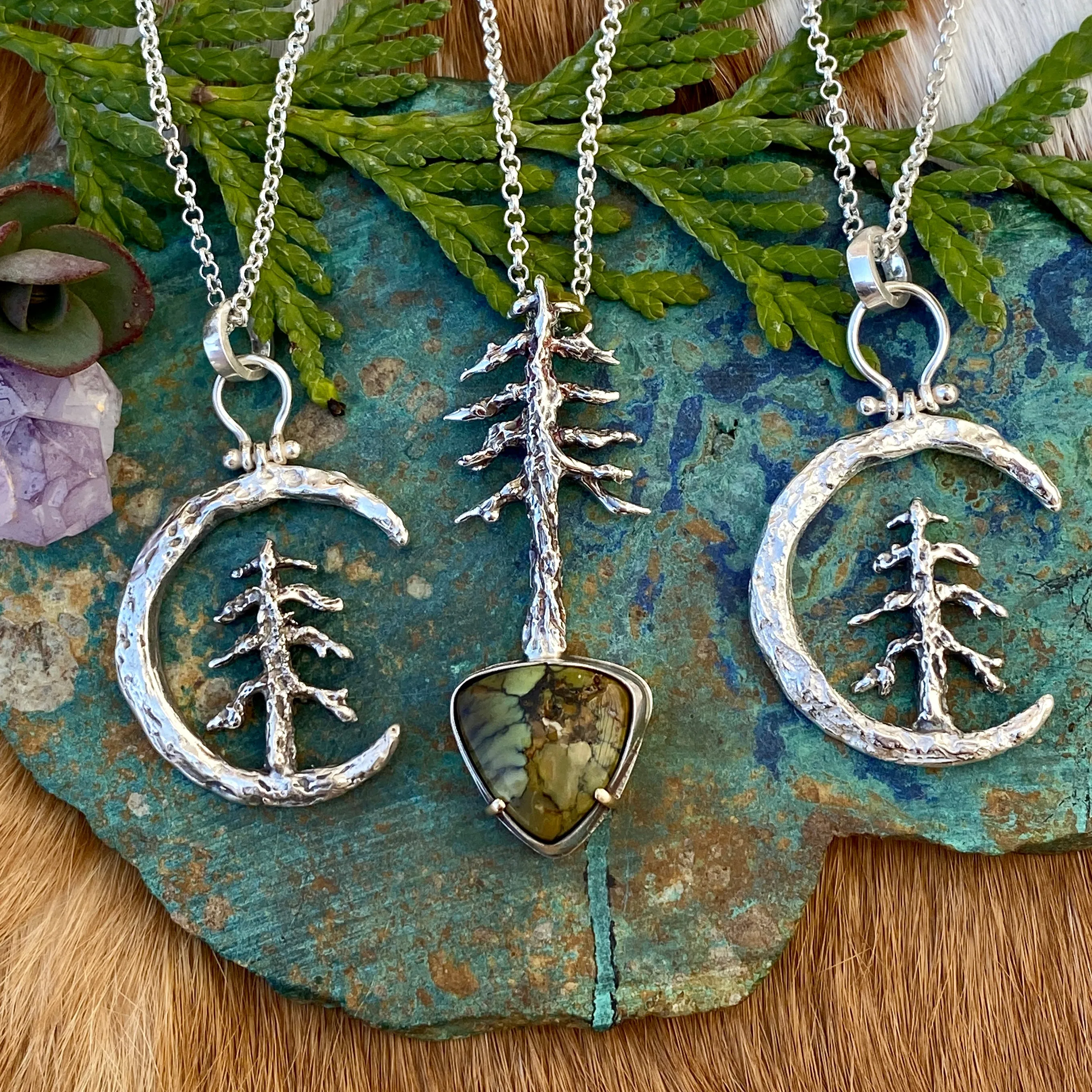 Lone Pine "Snowville Variscite" sterling silver necklace