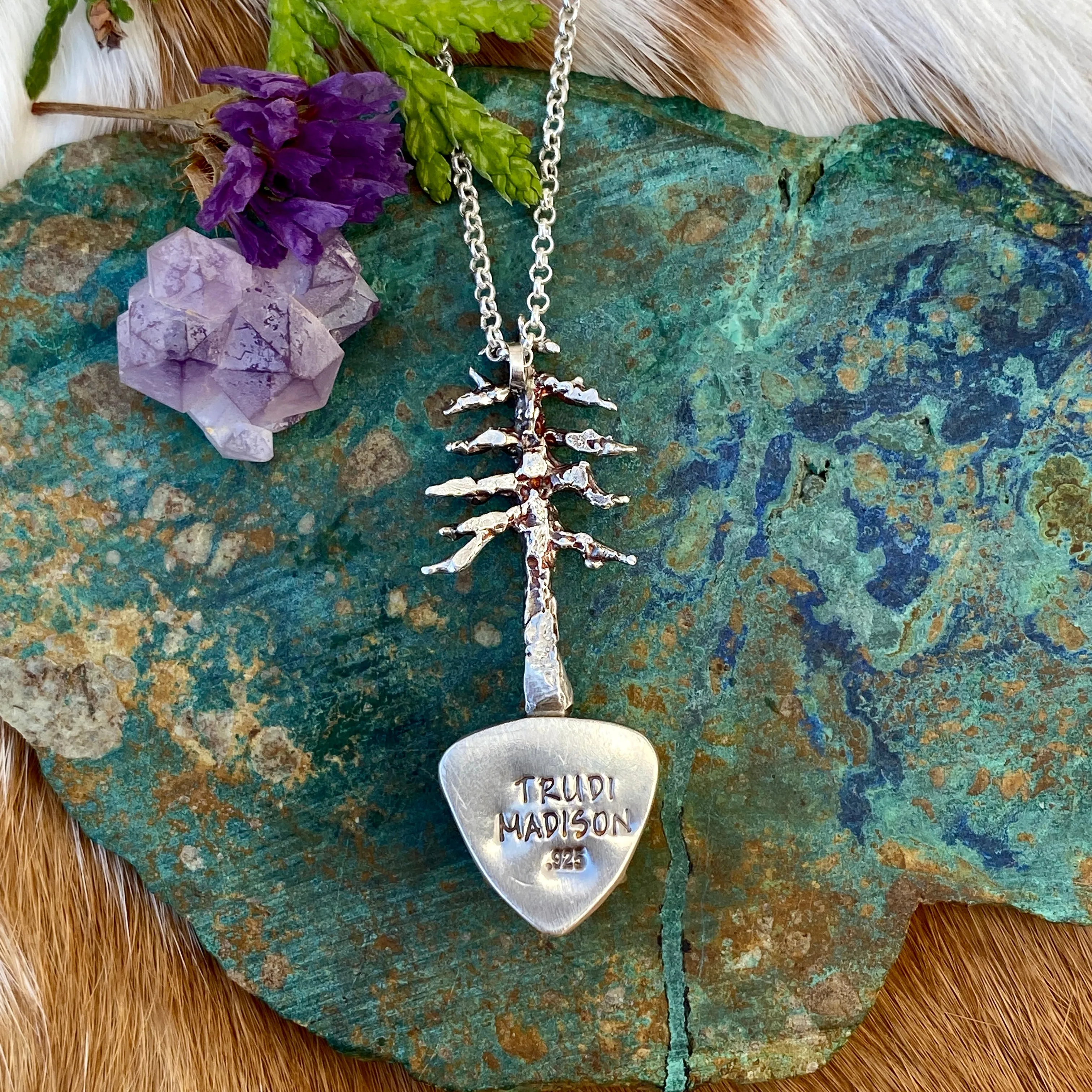 Lone Pine "Snowville Variscite" sterling silver necklace